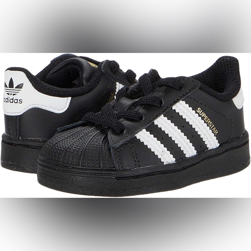 Adidas Kids Superstar Black White Sneakers 5k